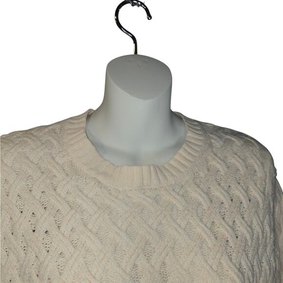 Jeanne Pierre Womens Large Pale Peach Sweater Cotton Long Sleeve Pockets Neutral - Picture 3 of 11